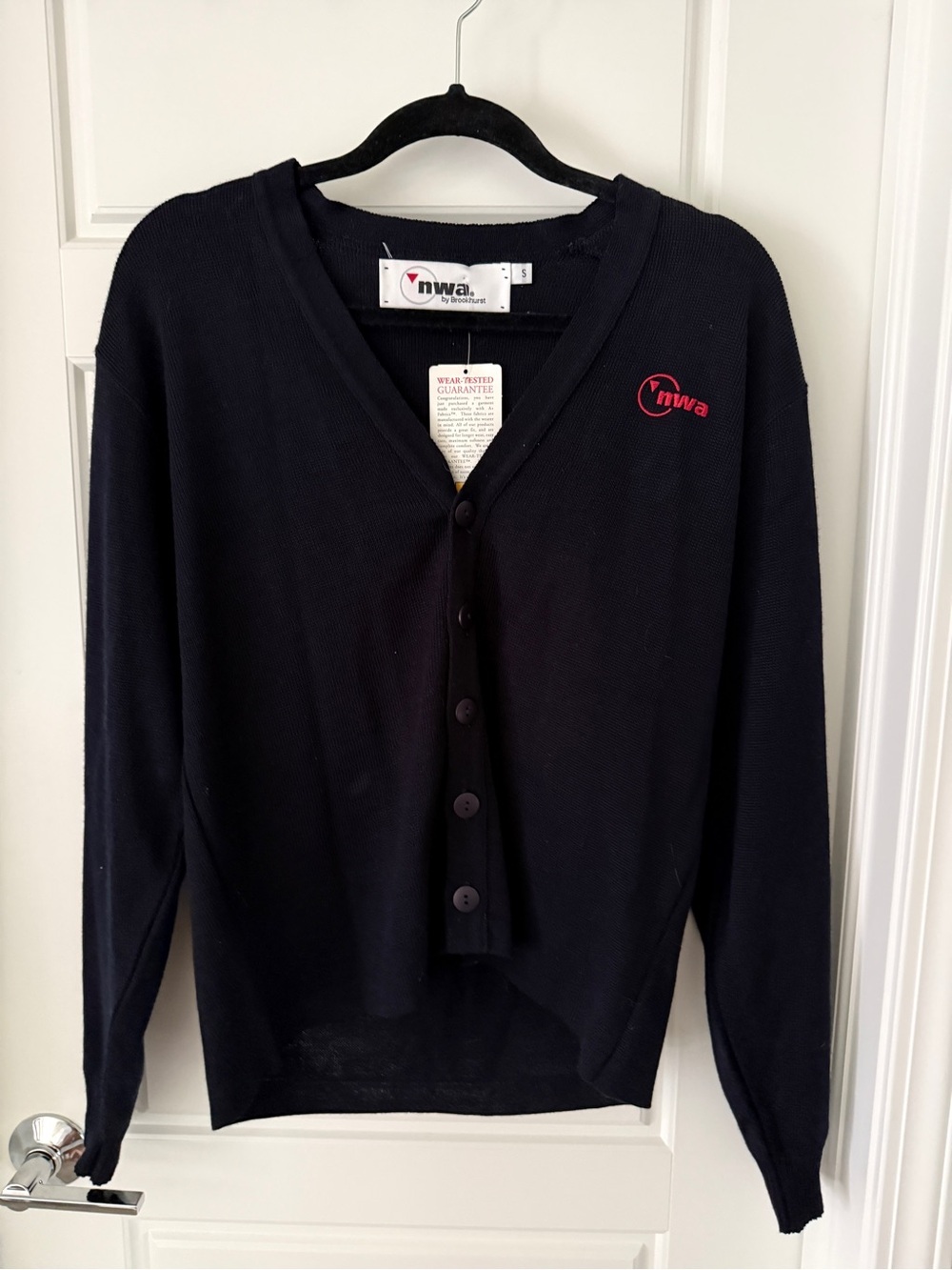 Northwest Airlines NWA Vintage Brookhurst Employee Uniform Cardigan Small NWT